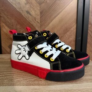 Ground Up X Disney Collab - Kid’s Black and White High-Top Sneakers